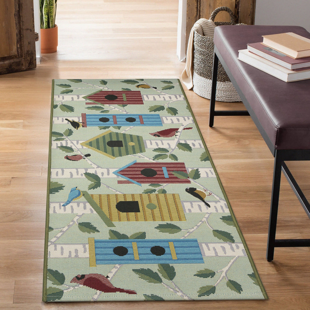 Esencia Bird Condos Indoor Outdoor Mat with Non-Skid Backing