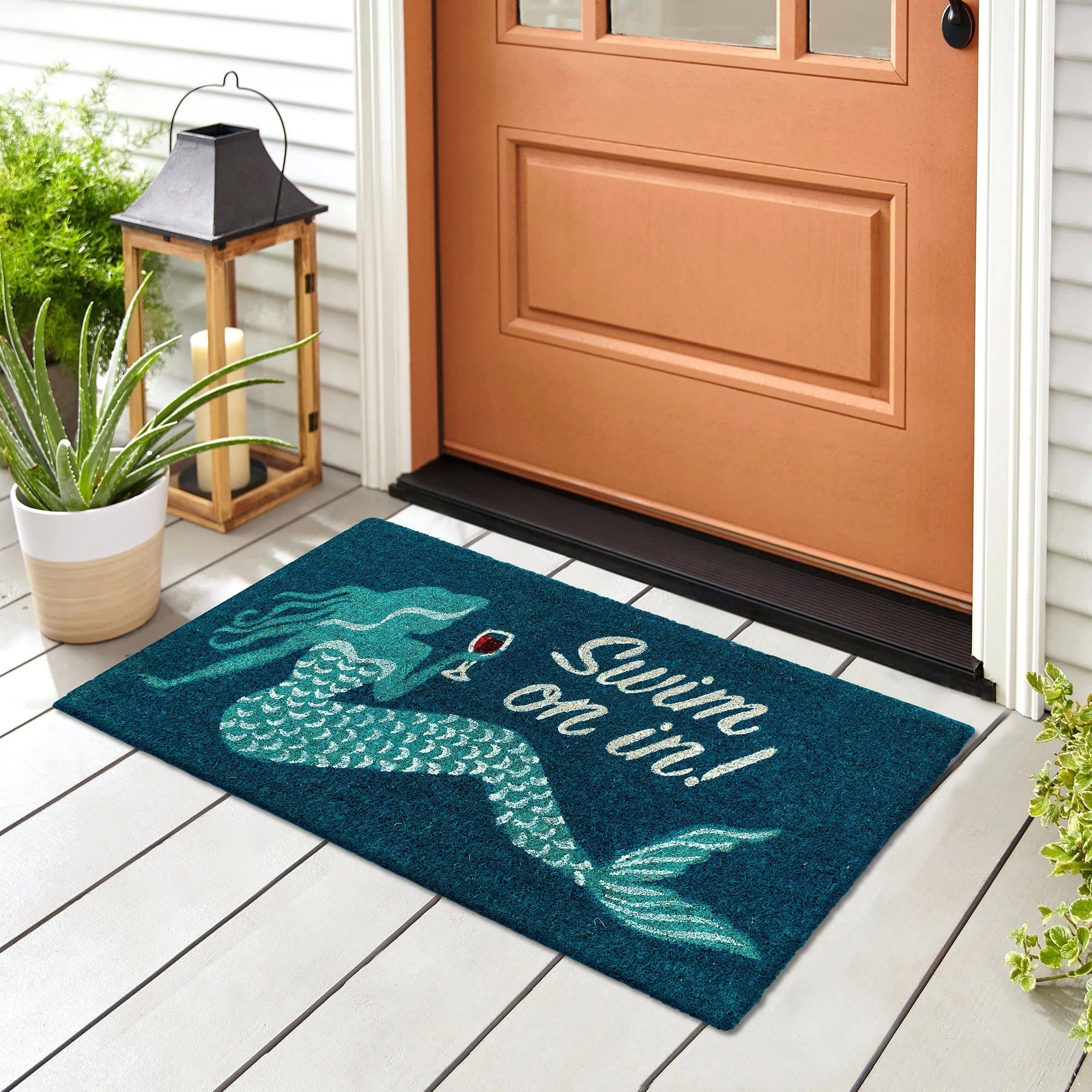 Natura Swim On In Coir Doormat with Non-Skid Backing