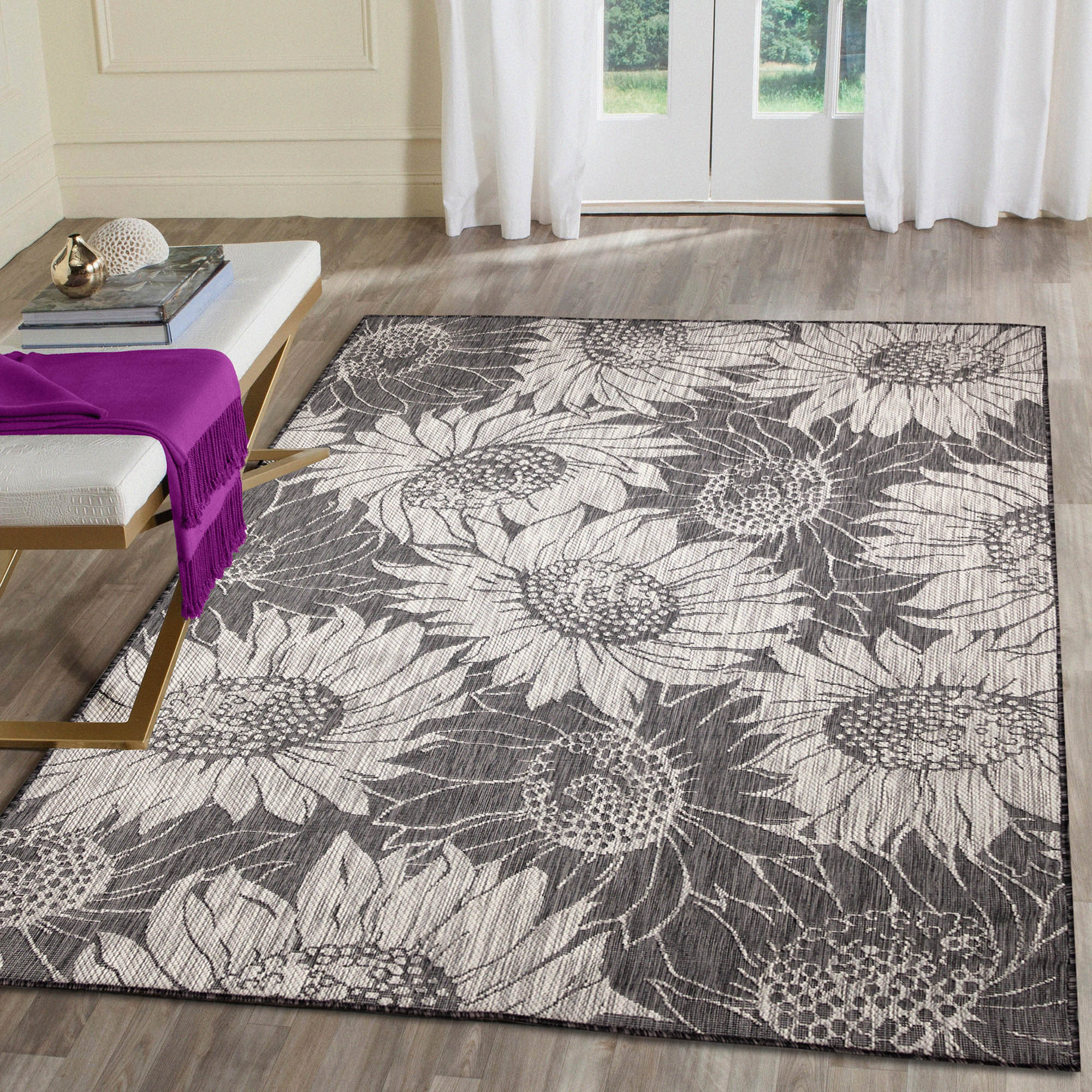 Carmel Sunflower Field Indoor Outdoor Area Rug