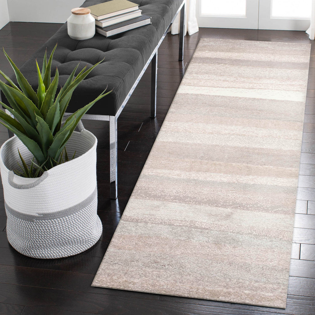 Fiord Stripe Indoor Area Rug with Non-Skid Backing