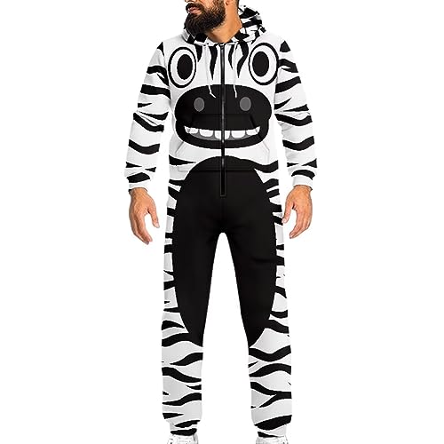 Adult Onesie Hooded One-Piece Pajama Zipper Jumpsuits C523146
