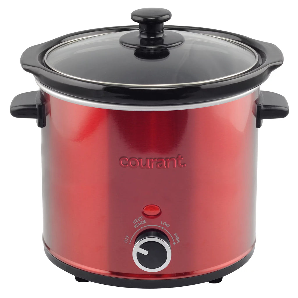 Red Stainless Steel 3.2 Quart Slow Cooker T569564