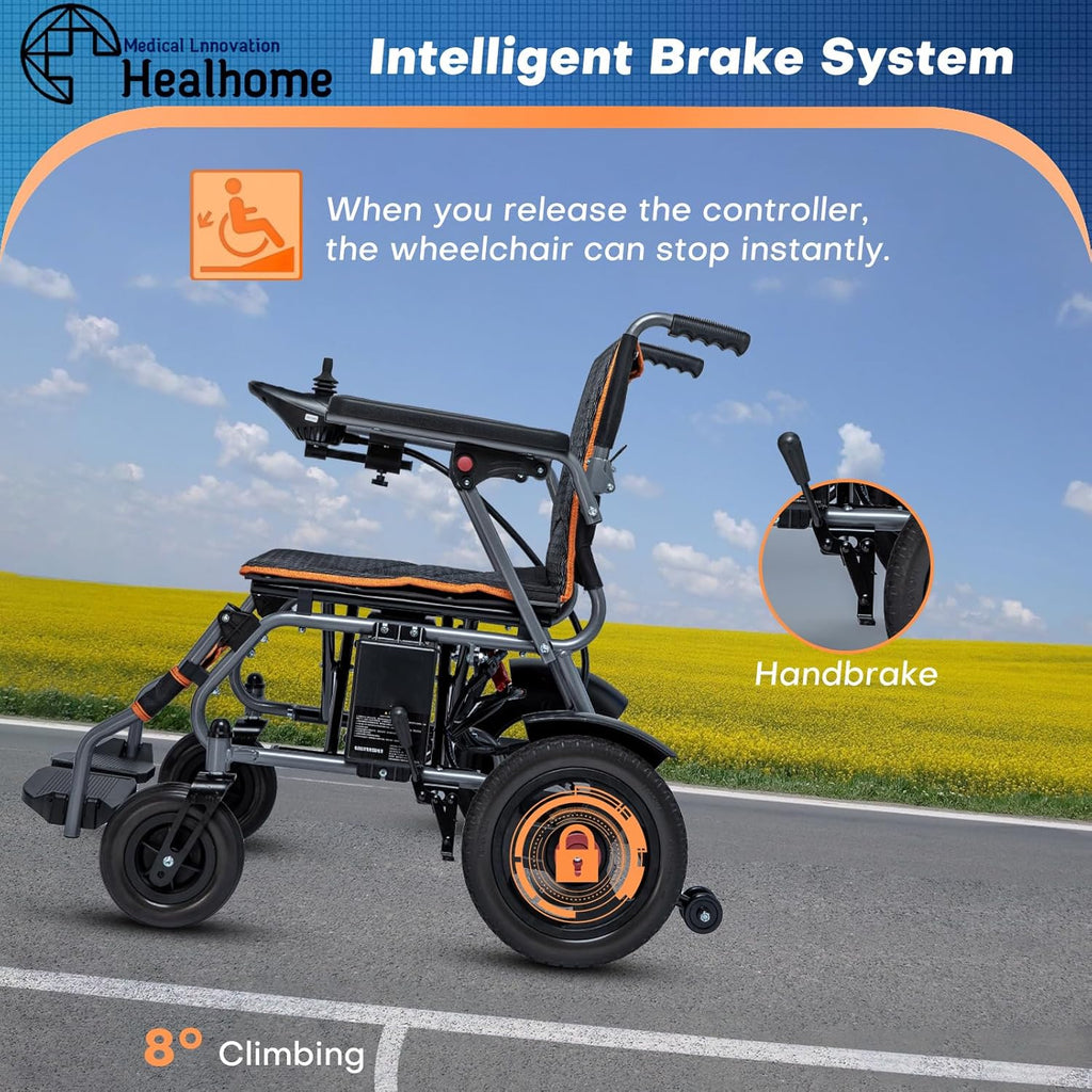 Black Lightweight Foldable Electric Wheelchair Z372912