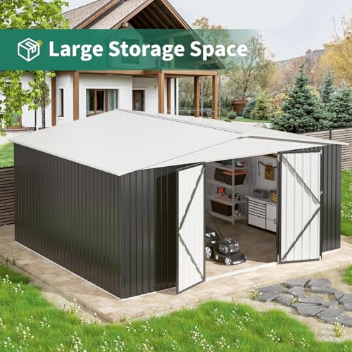 White Metal Outdoor Storage Shed R18355