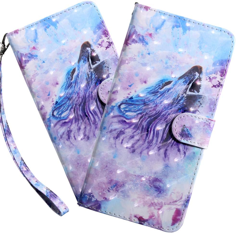 Purple Wolf PU Leather Wallet Case for LG Stylo 5 J364597