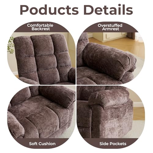 Beige Oversized Power Lift Recliner Chair with Massage and Heat Y903045