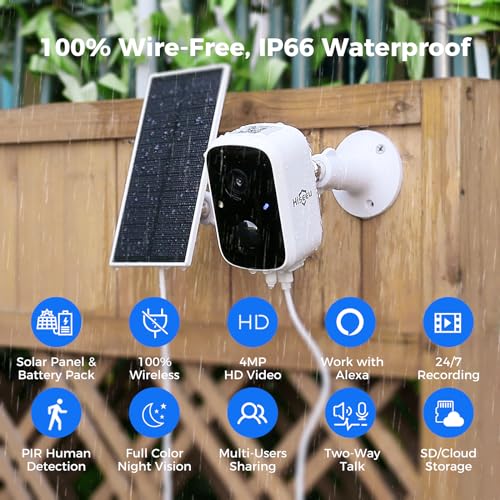 Solar Security Cameras Wireless Outdoor 2 Pack, 3K 4MP Battery Powered X15035