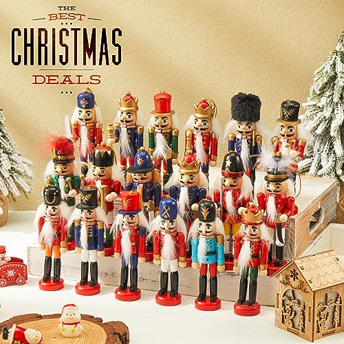 18 Pcs Wooden Nutcracker Ornament Set N121