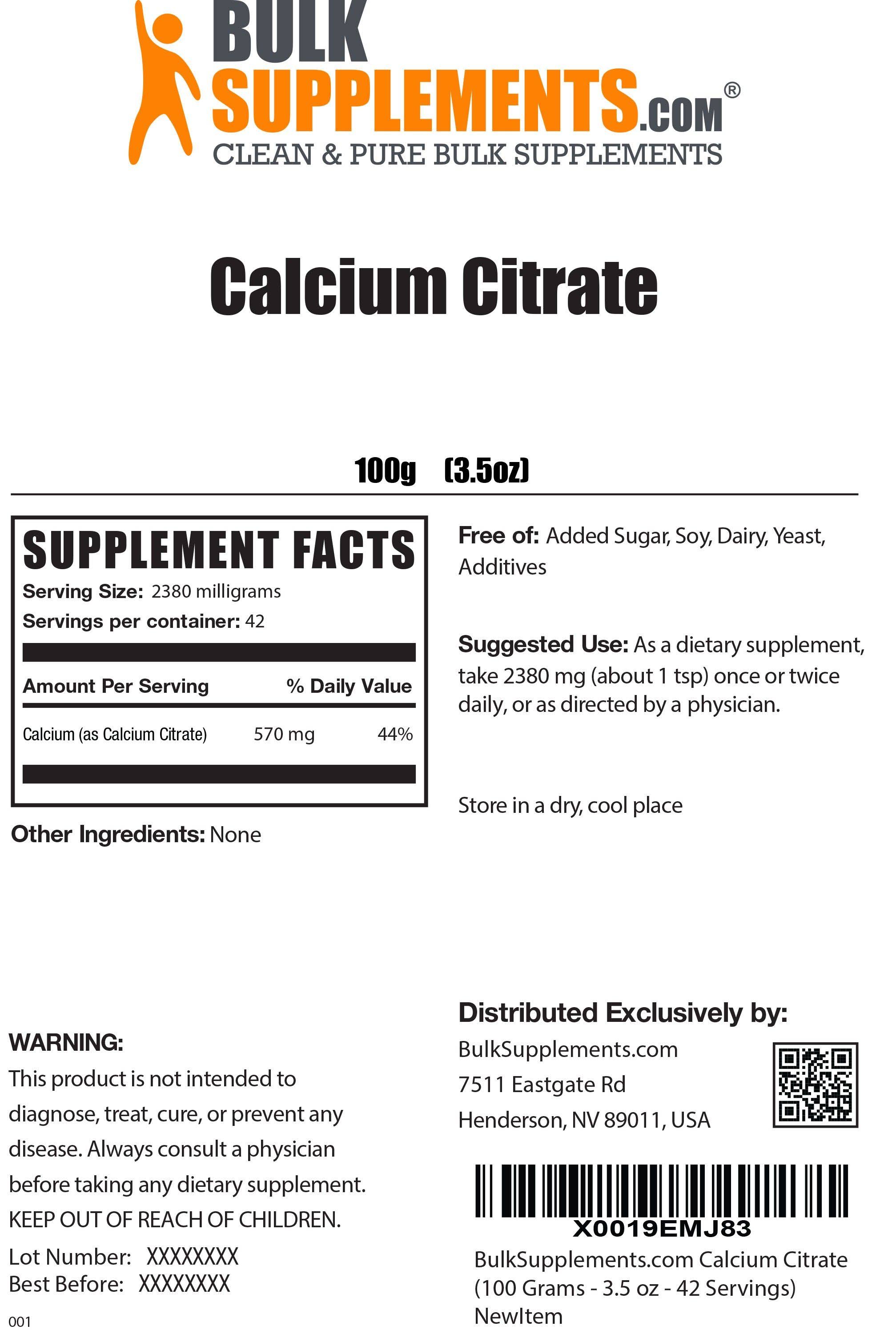 Pure Calcium Citrate Powder (5 Kilograms) L13341