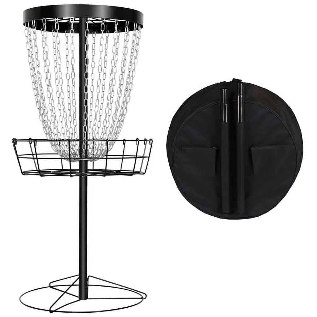 Black Disc Golf Goal with Carrying Bag and 3 Discs O35337