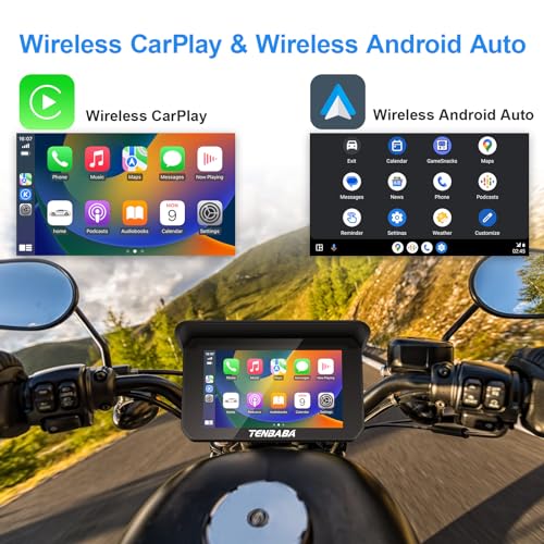 5" Waterproof Motorcycle GPS Navigation with Wireless Apple CarPlay & Android Auto O16311