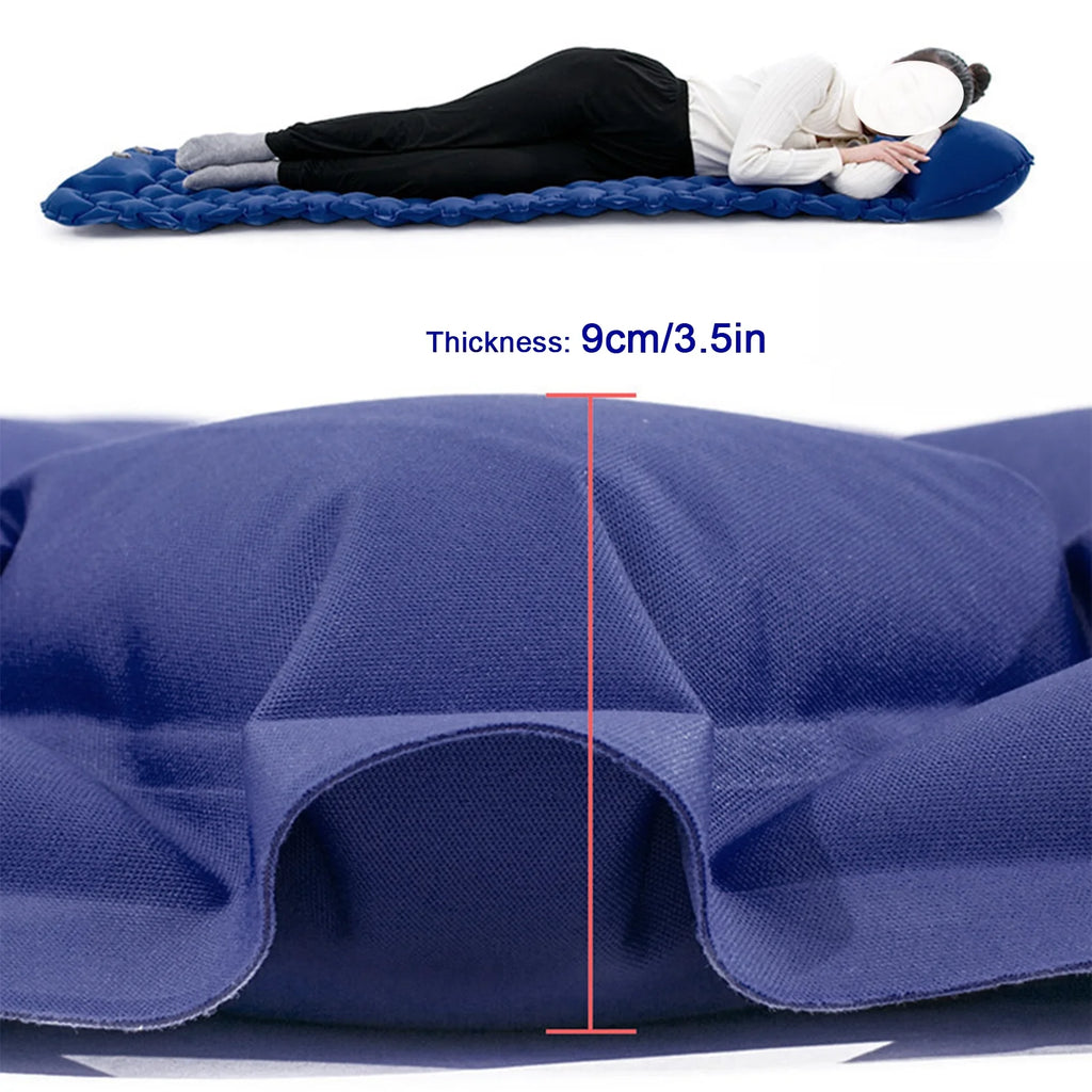 2 Person Camping Mat with Air Pillow Portable Air Mattress Waterproof Sleeping Pad N54705