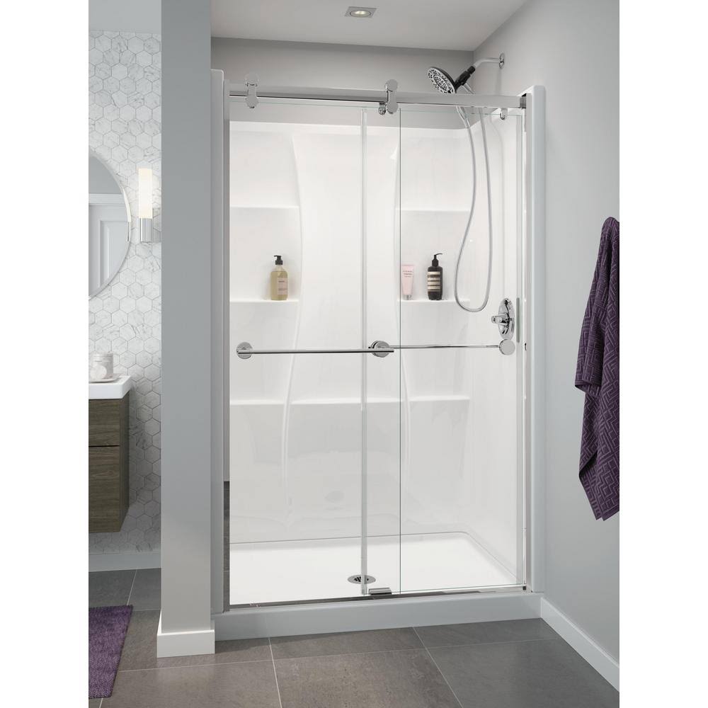 White 48 in. L x 34 in. D Shower Floor & Base J757153