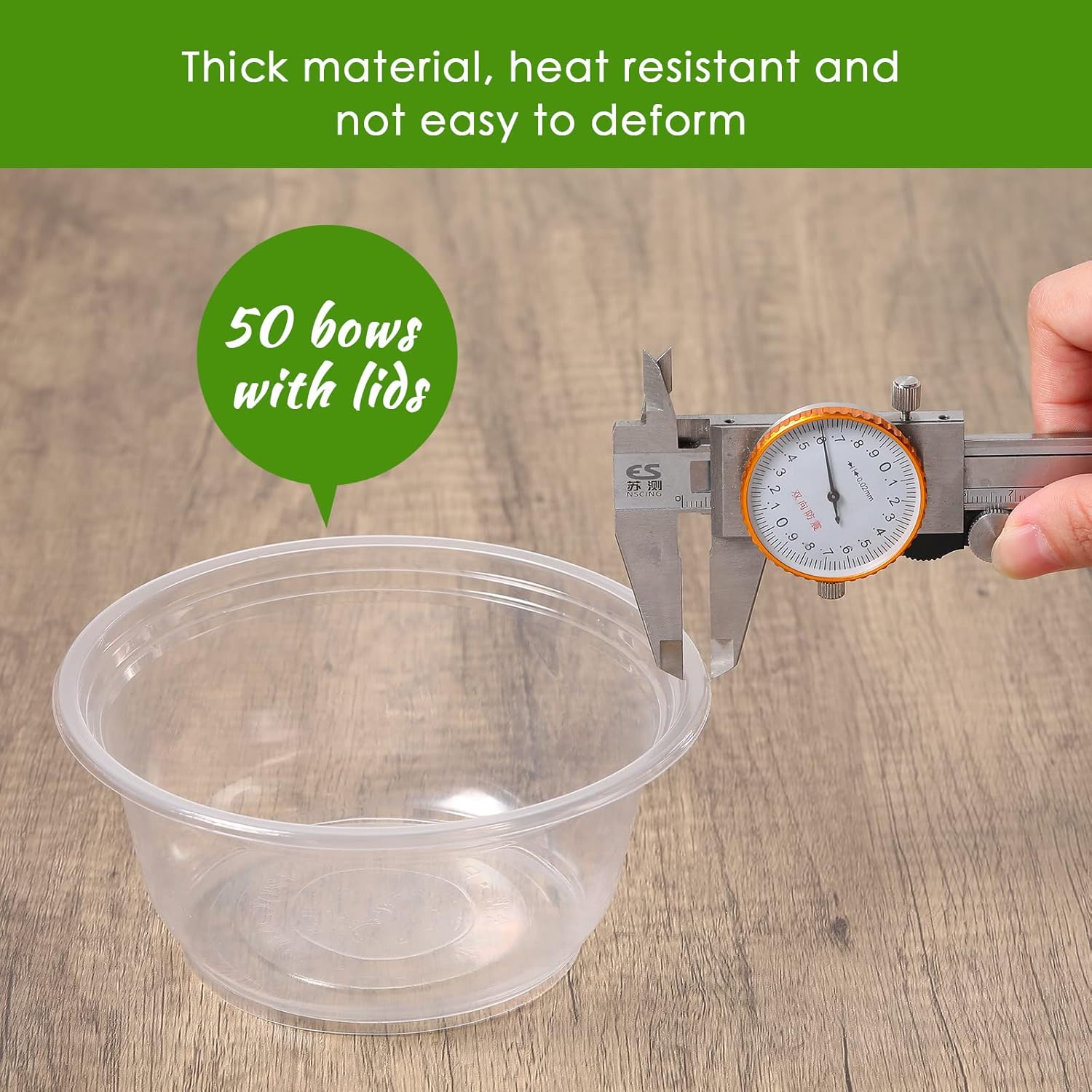 50 Pack Clear Plastic Salad Bowl With Lid Disposable 16.9oz C507