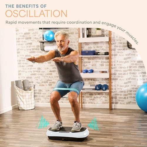 Mini Vibration Plate Exercise Machine with 2 Loop Bands & 4 Resistance Bands A7047