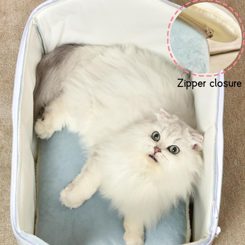 Plaid Cat Bed Cave with Removable Cushion E5647