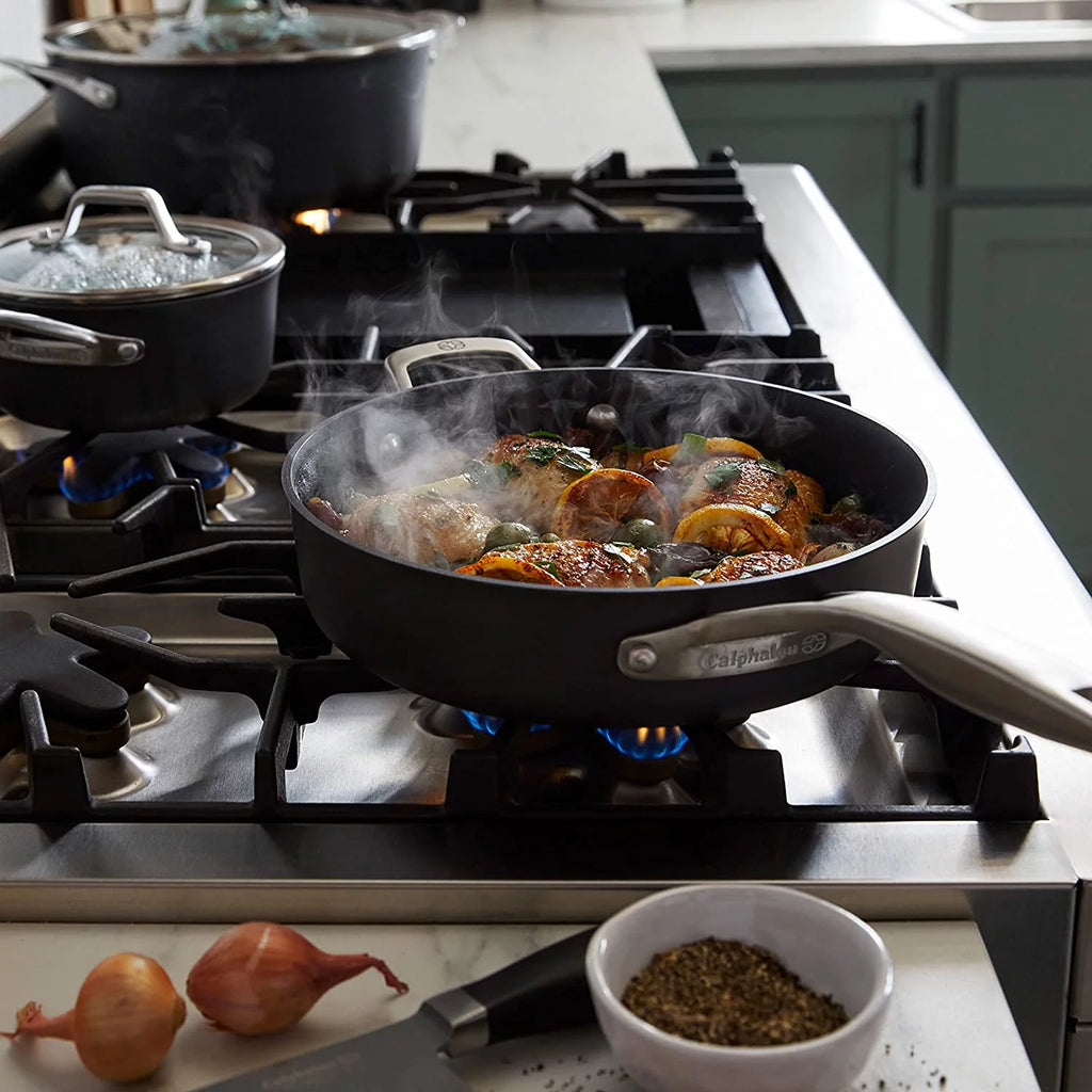 13-Inch Hard-Anodized Nonstick Deep Skillet with Lid B800702