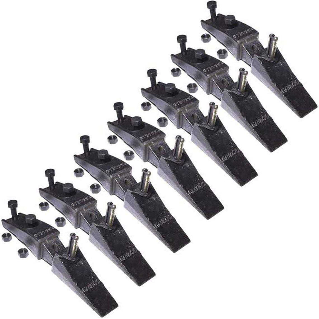7 Bucket Teeth Assembly Bolt on Flush Mount Pin Skid Steer Q4781