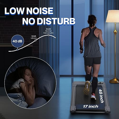 Incline Walking Pad Treadmill, Under Desk Treadmill 330lb Capacity B799835