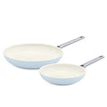 8" and 10" Hard Anodized Ceramic Nonstick Frying Pan Skillet Set, Light Blue X504220
