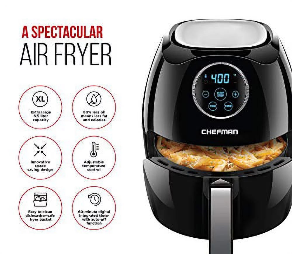 Black 6.5 Liter Air Fryer Oven L673935