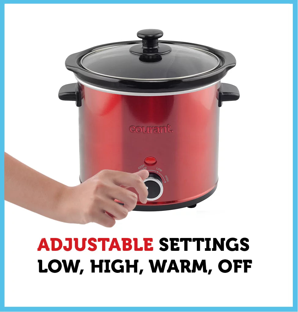 Red Stainless Steel 3.2 Quart Slow Cooker T569564