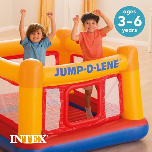 Inflatable Bounce Castle Trampoline with Crawl-Thru Door and Net Q6772