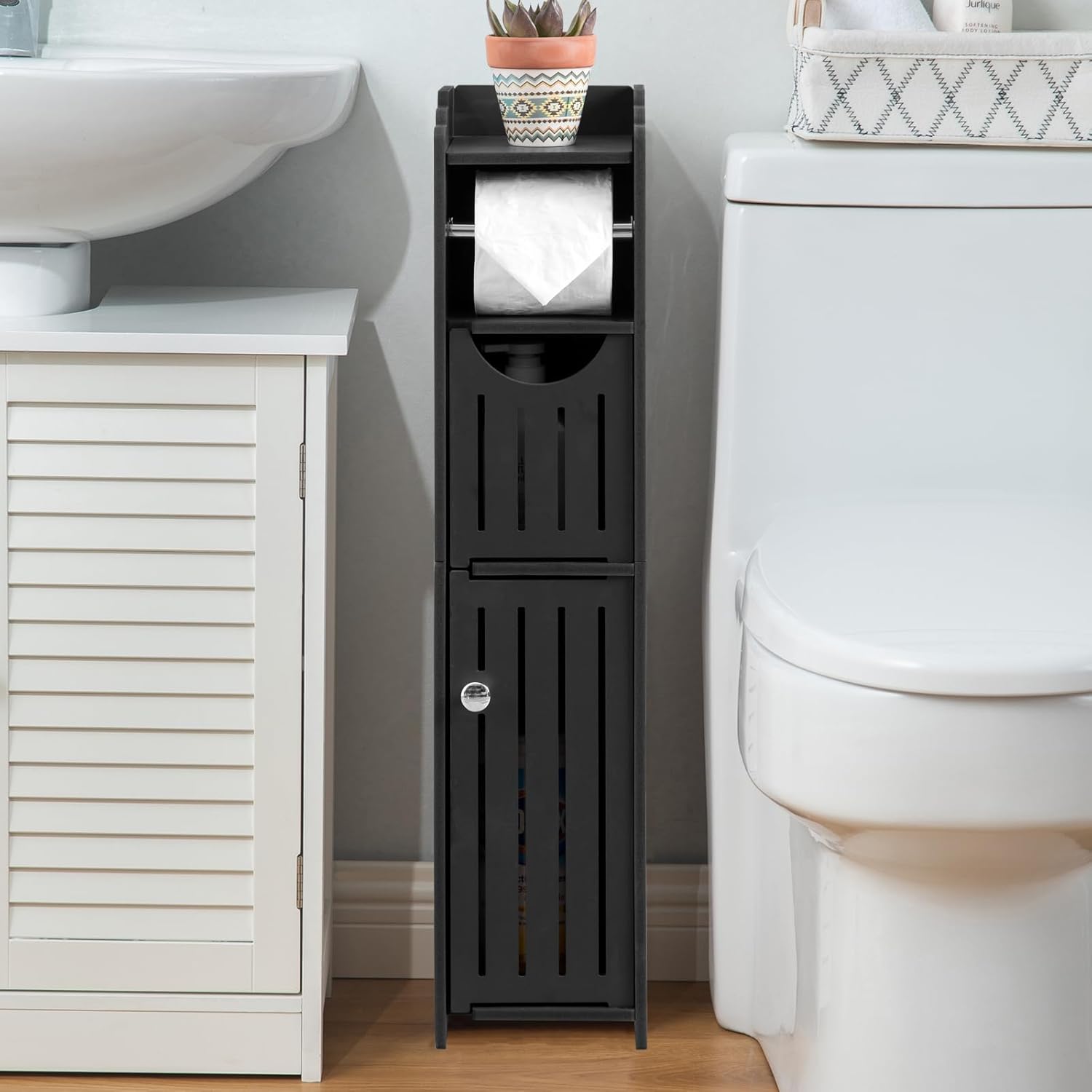 Matte Black Bathroom Storage Cabinet E20469