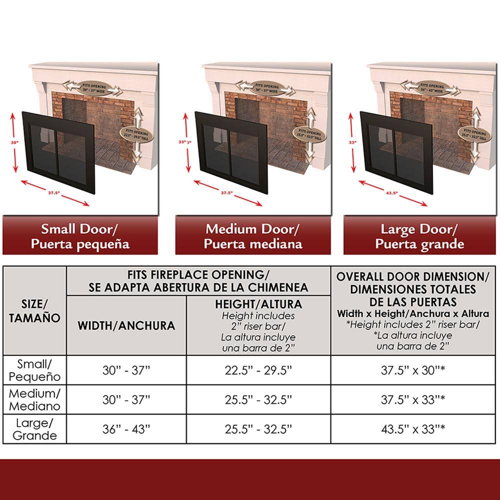 Large Fireplace Glass Doors U337
