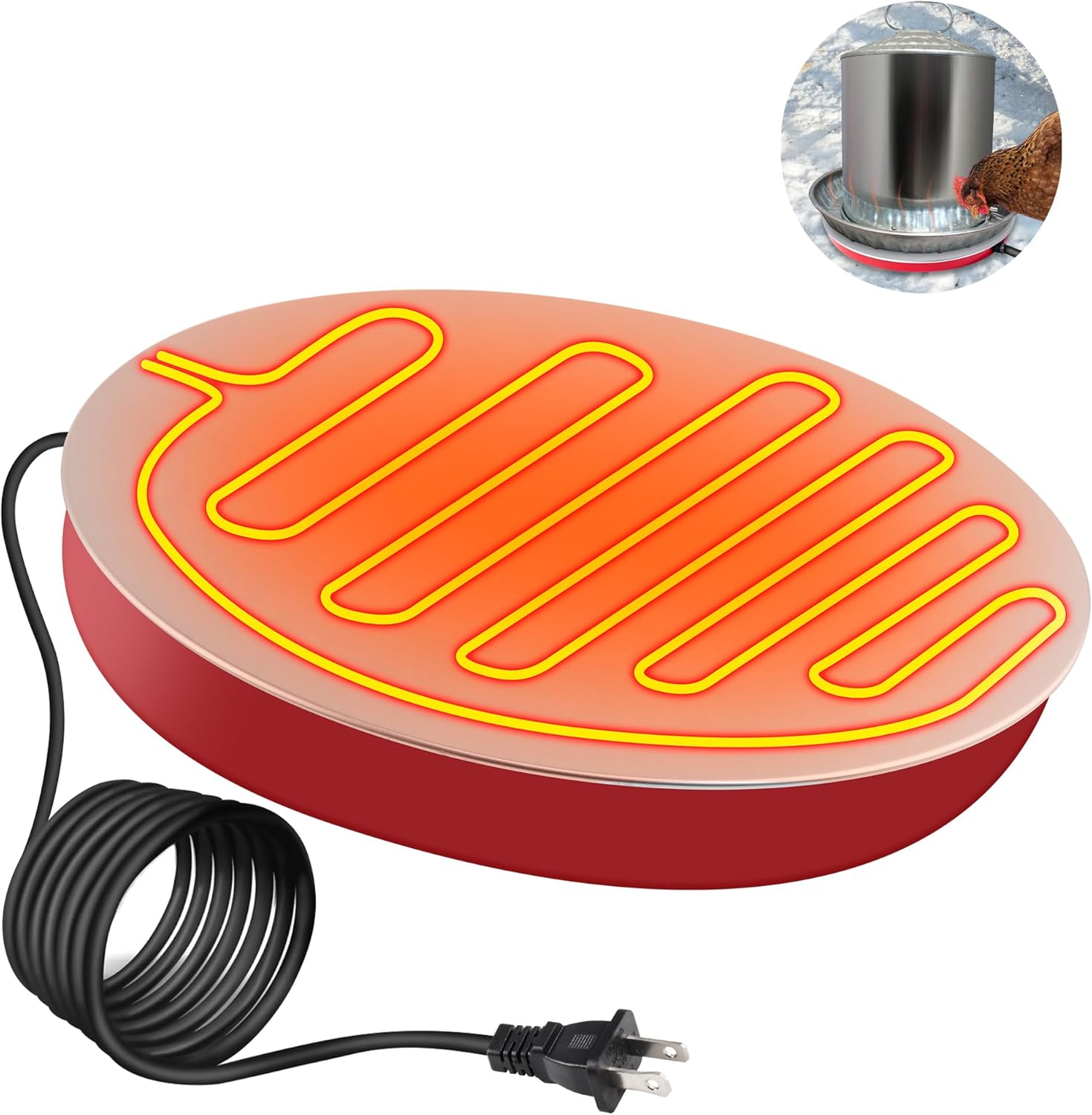 110V 80Watts Heated Chicken Waterer Metal Base B935519