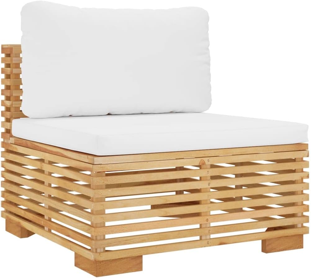 5 Piece Patio Lounge Set with Cushions Solid Wood Teak L830