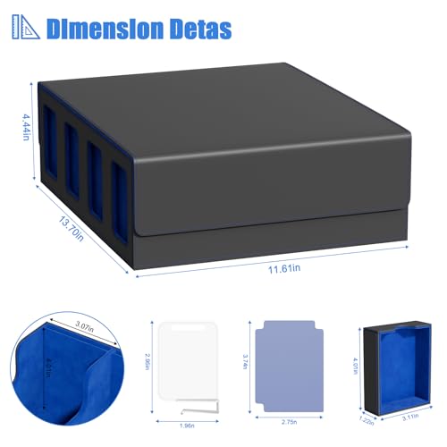 Card Storage Box with 4 Rows, 24 Colorful Dividers & 8 Viewing Windows H416