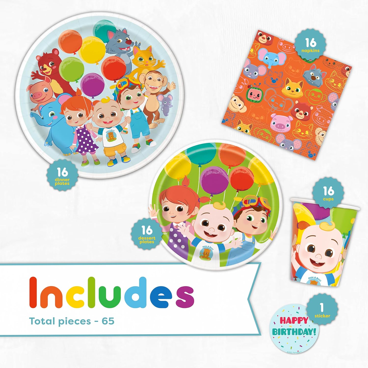 Party Supplies with Plates, Cups, Napkins E255