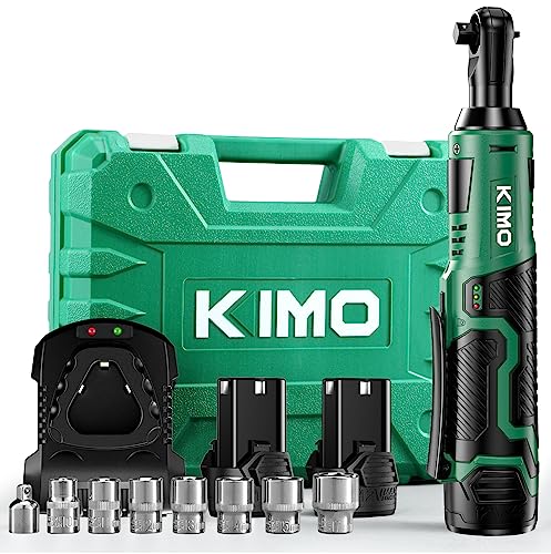 Cordless Electric Ratchet Wrench Set, 40 Ft-lbs, 400 RPM, 3/8", 7 Sockets, 2-Pack 2000mAh Lithium-Ion Batteries S575800