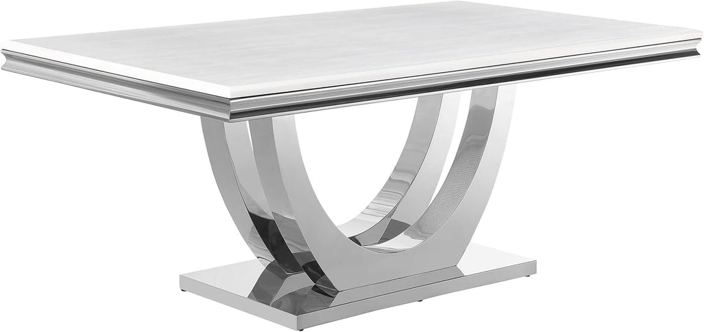 White Faux Marble Top Dining Table M4696