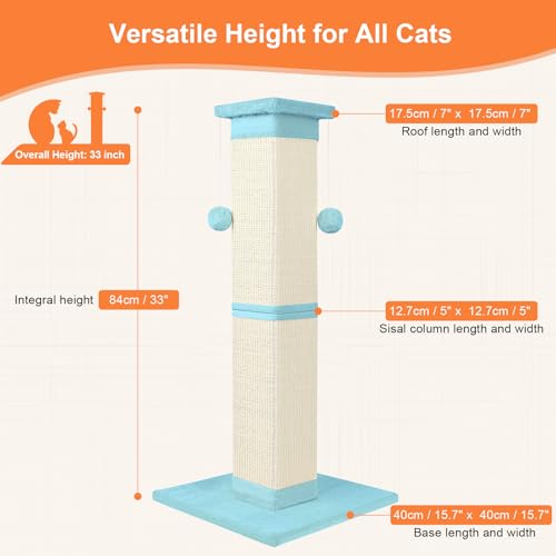 33 Inch Sisal Cat Scratching Post B274