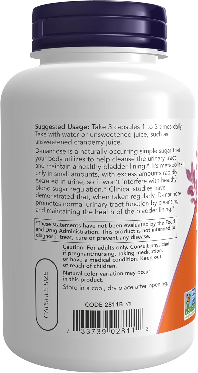 D-Mannose 500 mg, 120 Veg Capsules C837