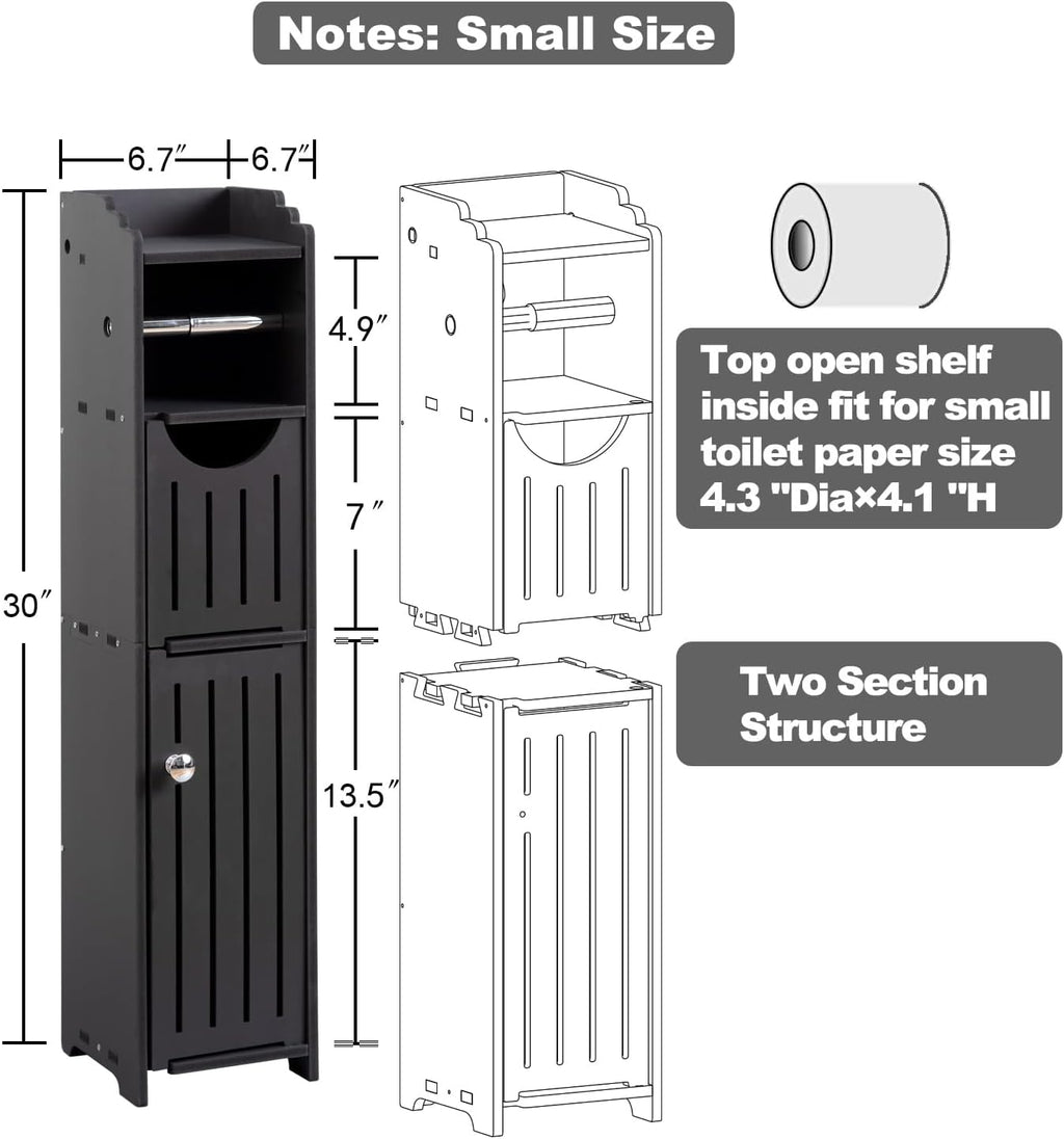 Matte Black Bathroom Storage Cabinet E20469