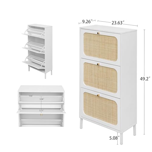 Natural Rattan Cabinet with 3 Flip Drawers O413043