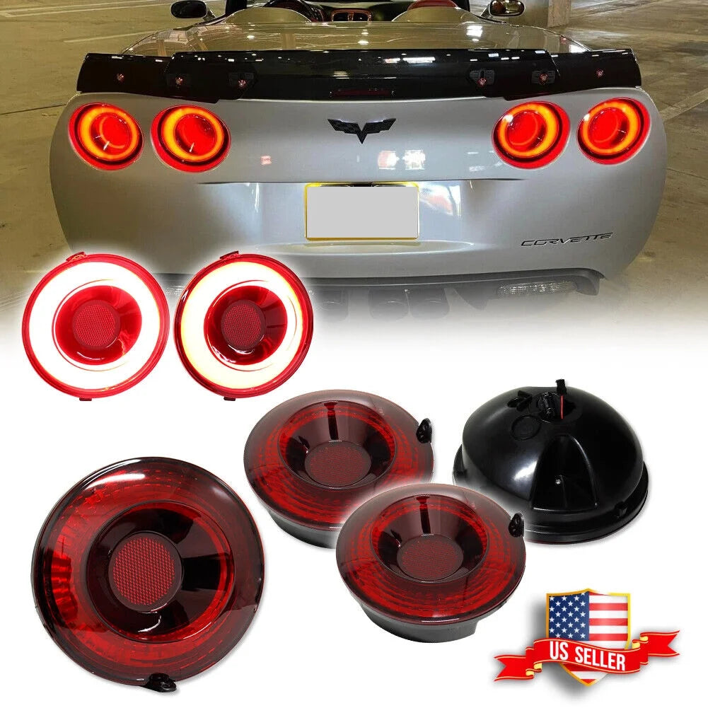 LED Red Halo Ring Rear Brake Tail Lights 4PC Q644183