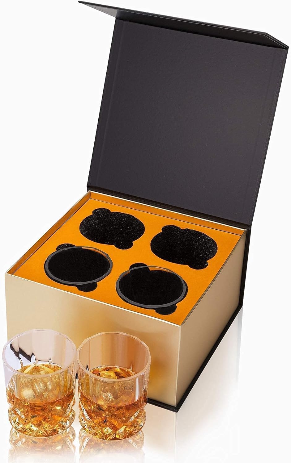 Whiskey Decanter Set With 4 Glasses, 9-Piece Crystal Decanter Set Y10344