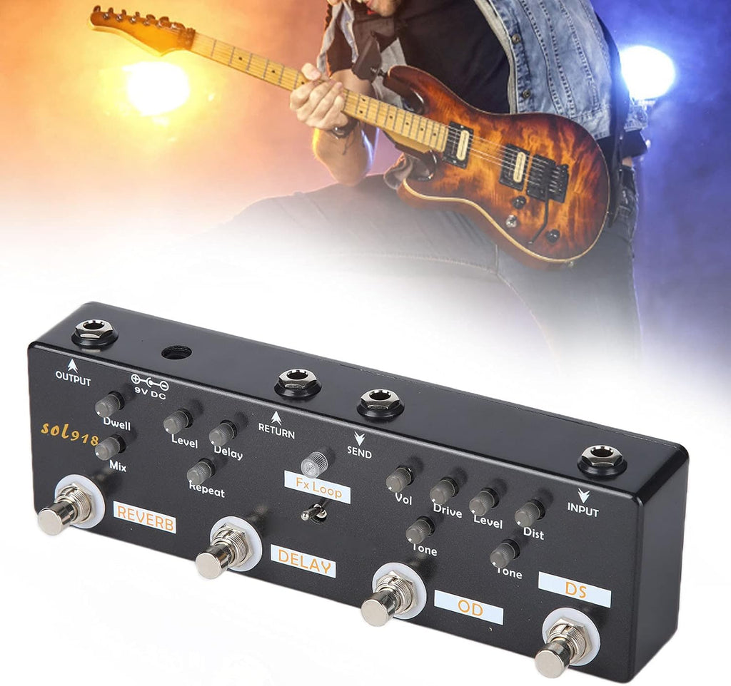 5 Mode Reverb Delay Distortion Overdrive Guitar Effect Pedal M513