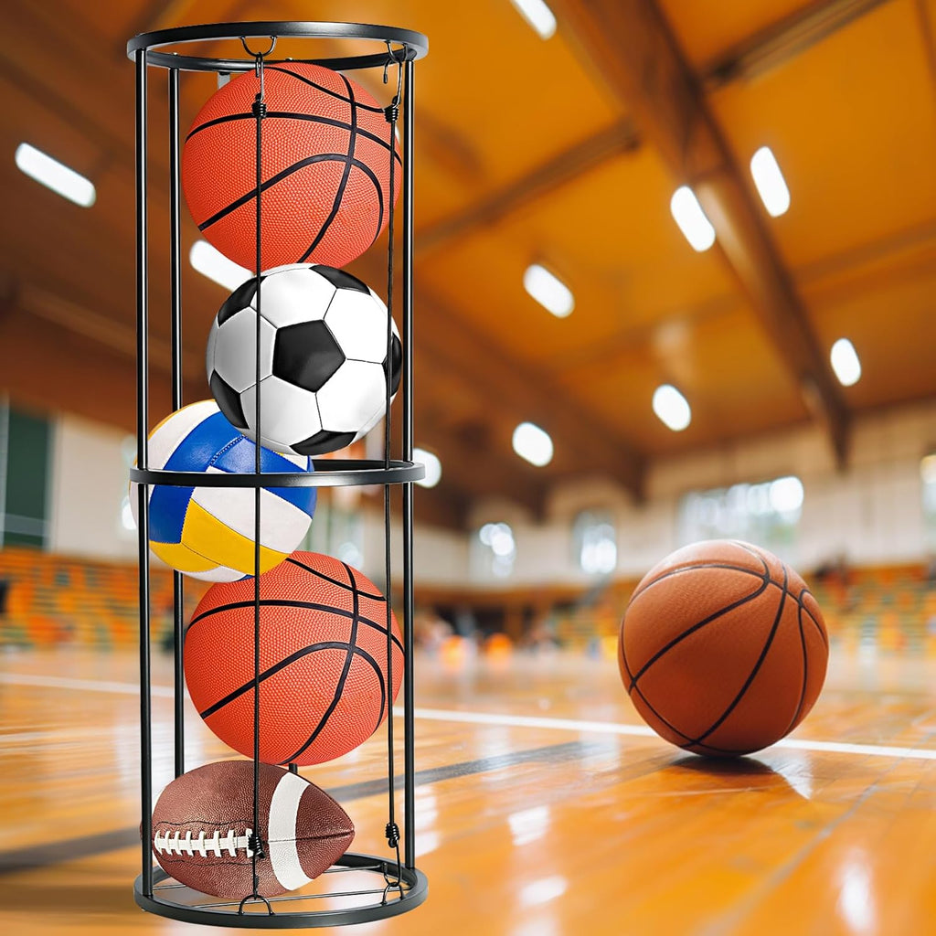 Black Wall-Mounted Ball Storage Rack B683