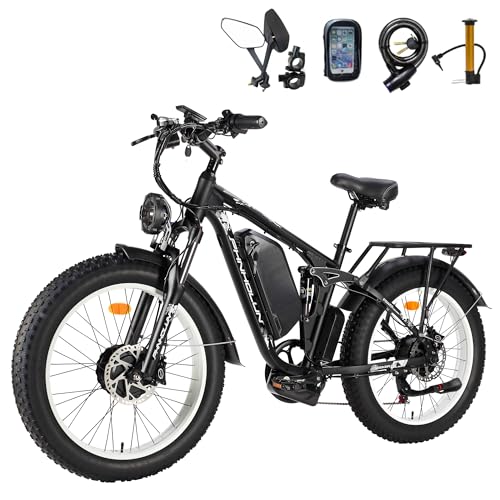 3000W Fat-Tire Electric-Bike, 52V 25AH, 38MPH, Full Suspension Ebikes with 24 Inch X3151