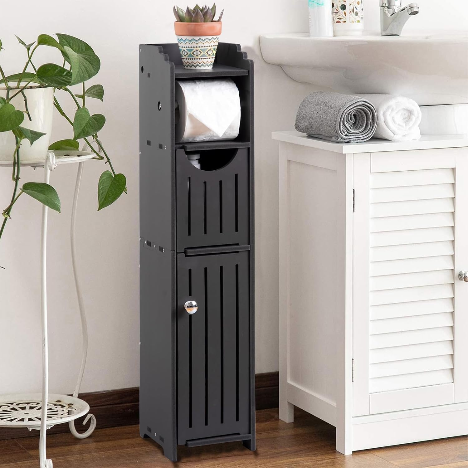 Matte Black Bathroom Storage Cabinet E20469