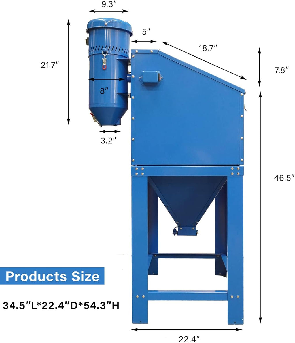 90 Gallon Abrasive Blast Cabinet with Dust Collection Reclaimer System V6826