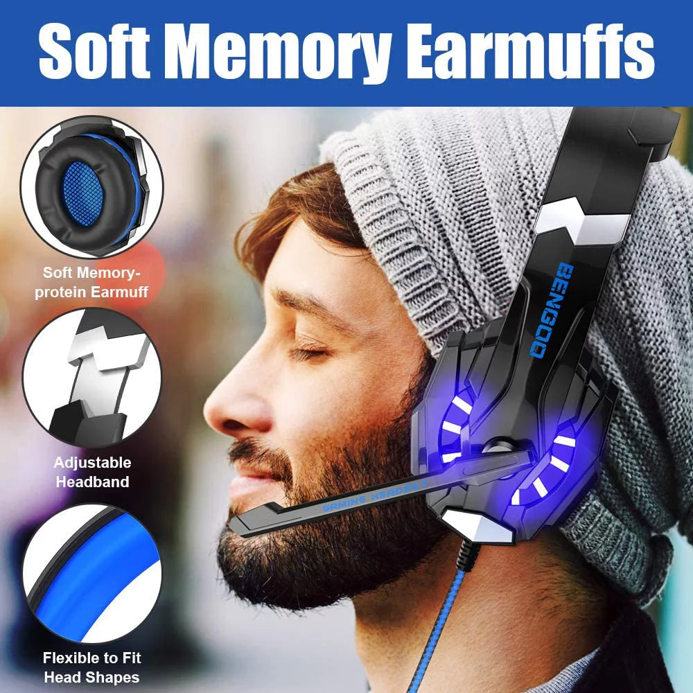 Stereo Gaming Headset with Mic, Noise Cancelling Over Ear Headphones F98841