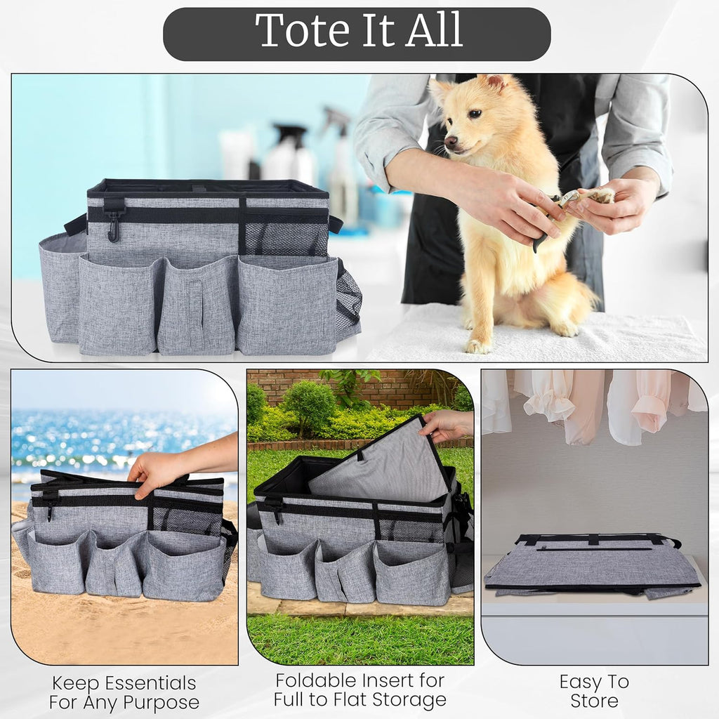 Large Cleaning Caddy with Handles and Strap, 3 Microfiber Cloths and 2 Spray Bottles G121603
