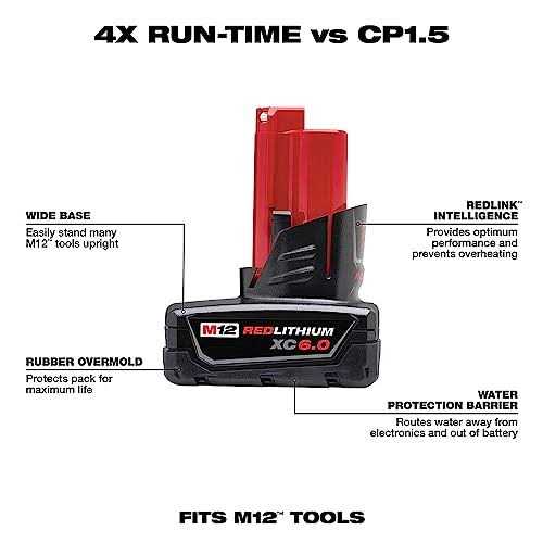 Milwaukee M12 REDLITHIUM XC6.0 Extended Capacity Battery Pack K827259