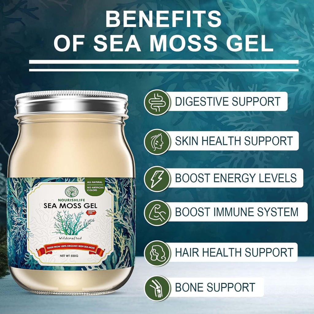 18 oz Natural sea Moss Gel, 1 Bottle M90360